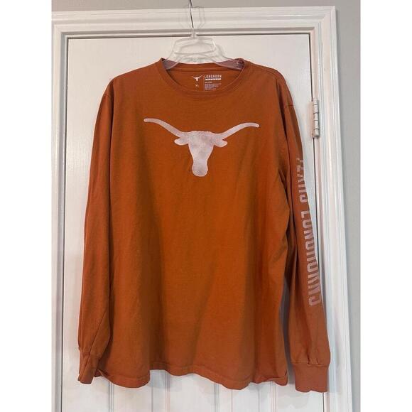 Longhorn Mens XL Burnt Orange Collegiate Long Sleeve Tee Texas Logo Gameday - Picture 2 of 6